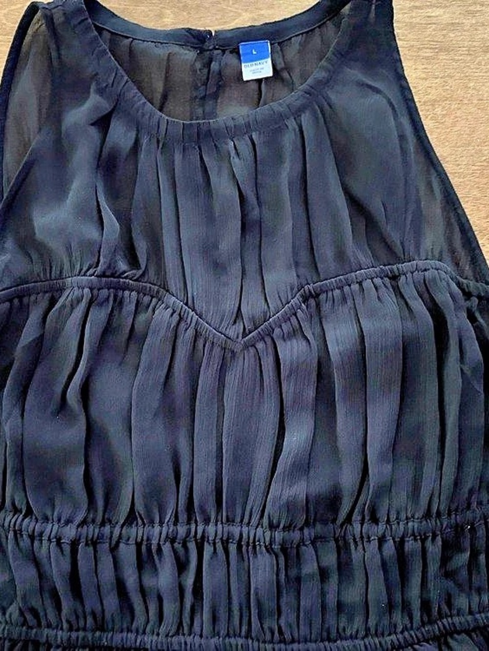 Old Navy Ruched Mini Dress in Black Size Large